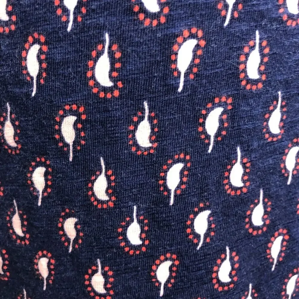 Boden navy blue pink paisley print knit shift dress size 6R